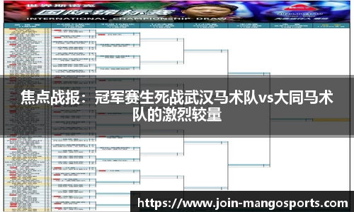 焦点战报:冠军赛生死战武汉马术队vs大同马术队的激烈较量